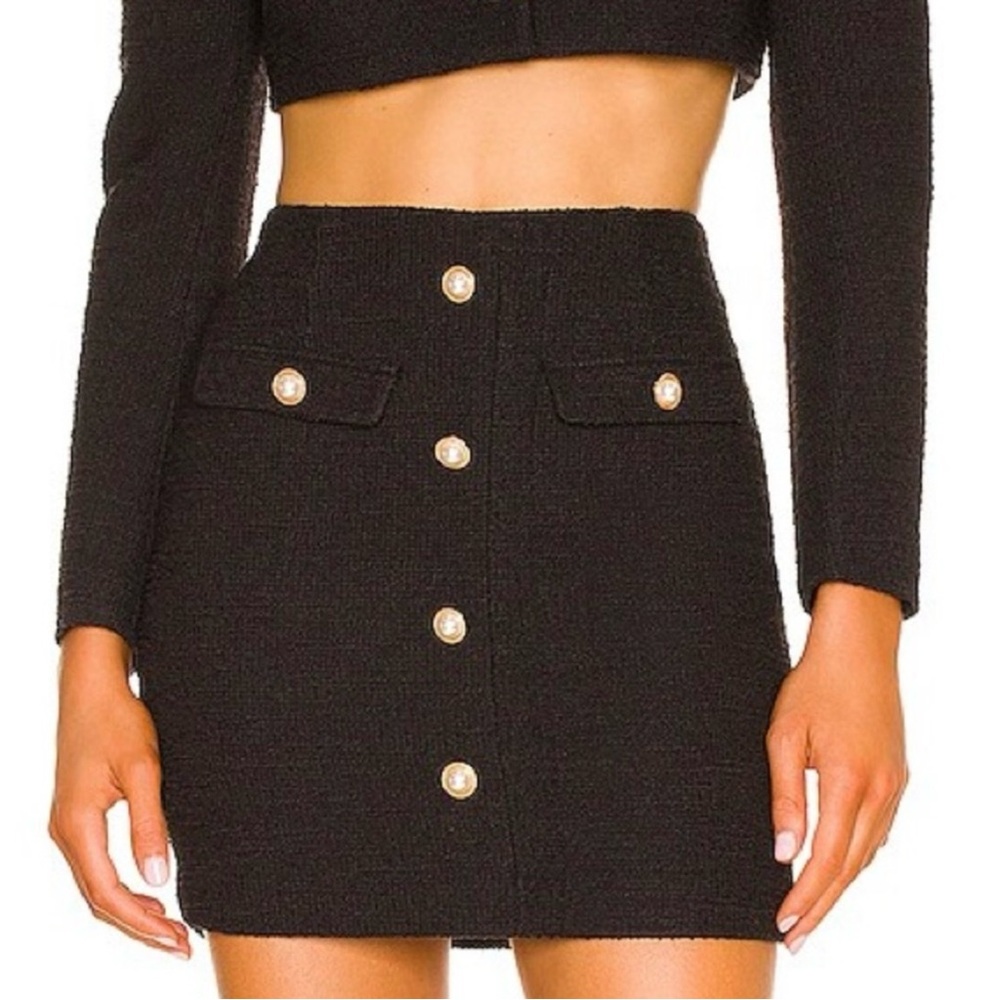 NWOT Revolve Camila Coelho Becka Mini Skirt - Black (Size Small)